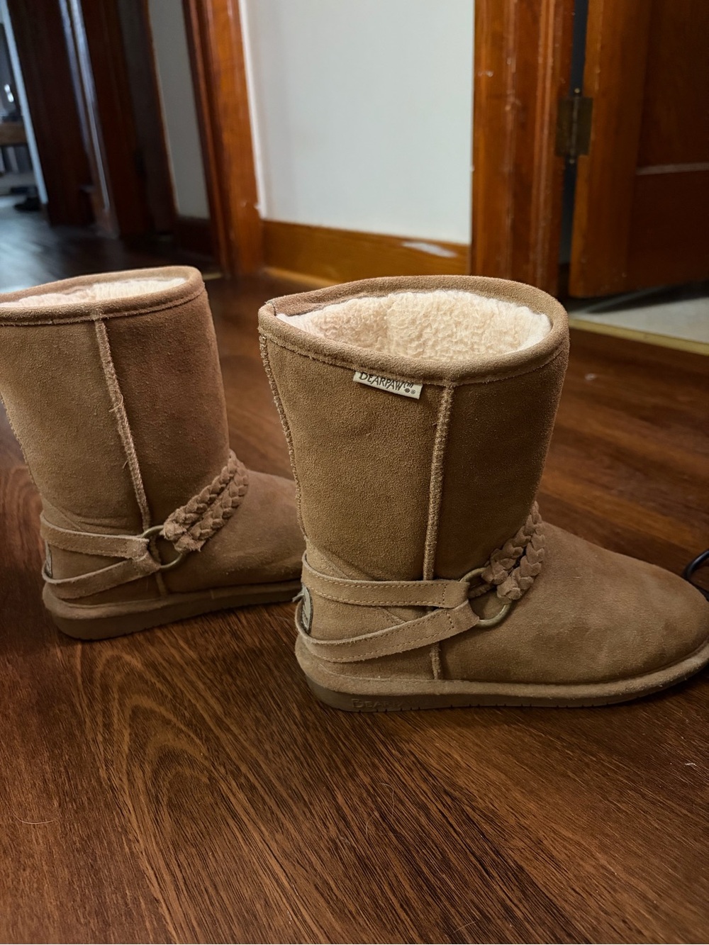 BearPaw Women's Chestnut Suede Shearling-Lined Short Boot